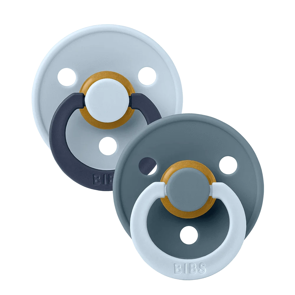 STUDIO Colour 2 Pack Fusion - Baby Blue Petrol Mix Bibs Pacifier Lil Tulips