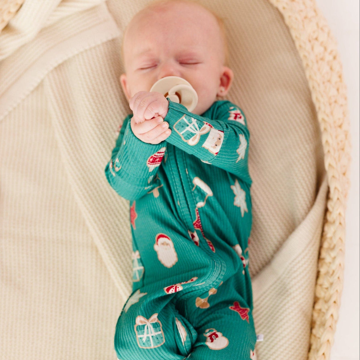 Sugar Cookies Frosted Teal Small Ribbed Zip Romper Brave Little Ones Lil Tulips