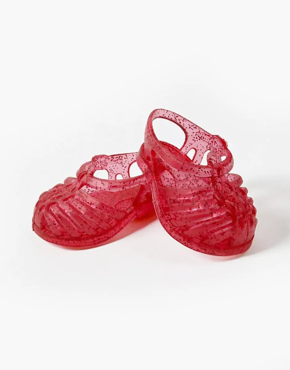 Sun Beach Sandals for Doll - Glitterly Cherry Minikane Lil Tulips