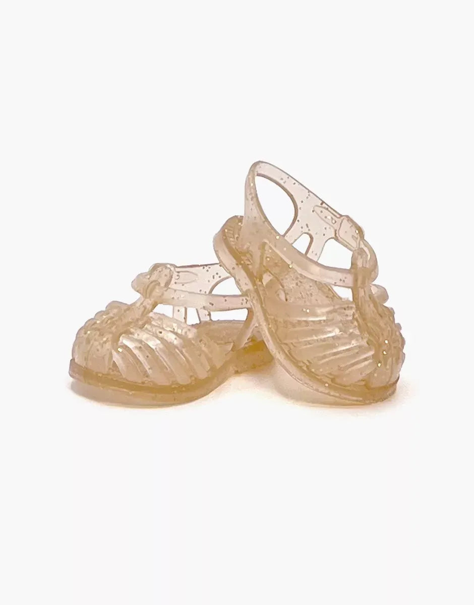 Sun Beach Sandals for Doll - Glitterly Crepe Minikane Lil Tulips