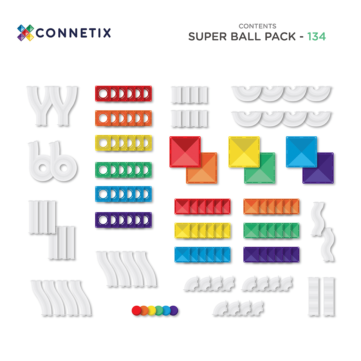 Super Ball Run Pack 134 Piece Connetix Lil Tulips