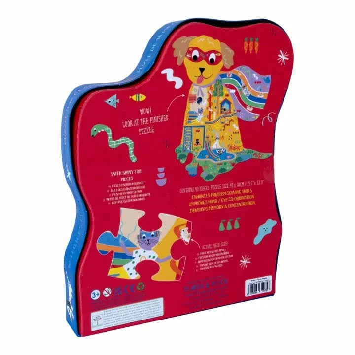 Super Dog 40pc Shaped Jigsaw Puzzle Floss and Rock Lil Tulips