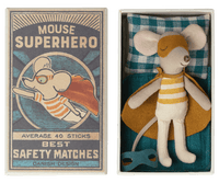 Super Hero Mouse, Little Brother in Matchbox Maileg Lil Tulips