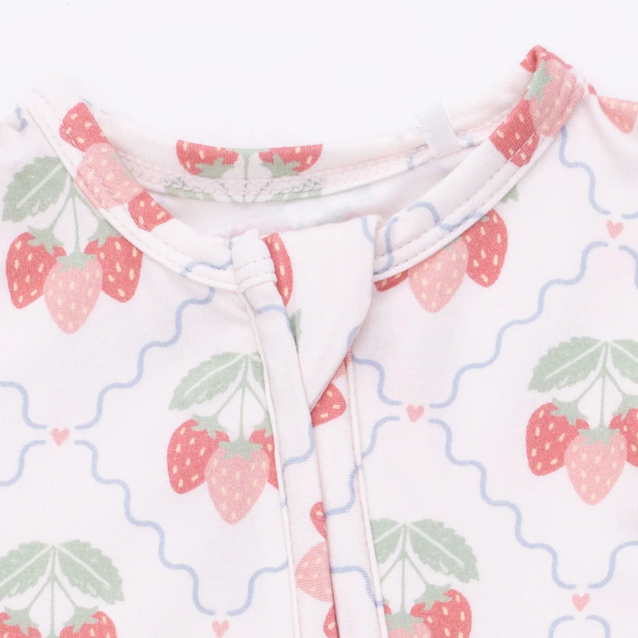 Sweet Strawberries - 2 Way Ruffle Back Zipper Footie Angel Dear Lil Tulips
