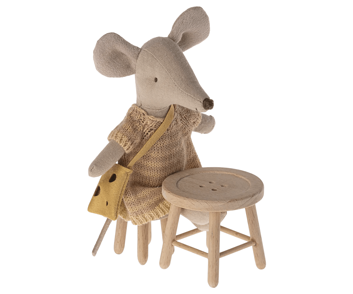 Table & Stool Set, Mouse Maileg Lil Tulips
