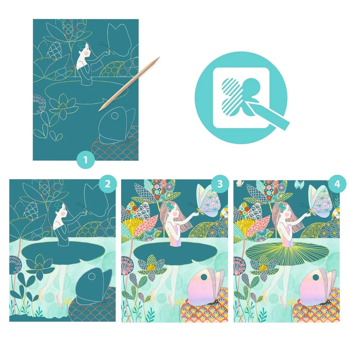 The Pond Scratch Cards Activity Djeco Lil Tulips