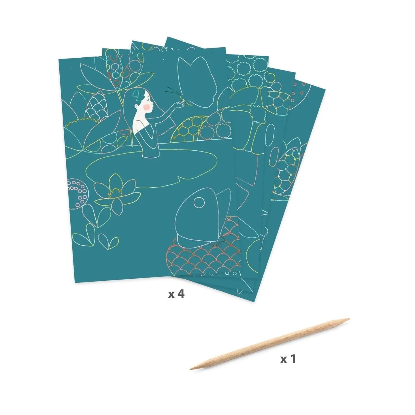The Pond Scratch Cards Activity Djeco Lil Tulips
