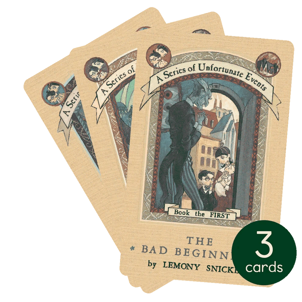 The Trouble Begins: A Collection of Unfortunate Events - 3 Audiobook Cards Yoto Lil Tulips