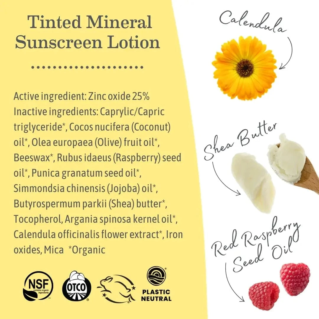 Tinted Mineral Sunscreen Lotion SPF 40 Earth Mama Organics Earth Mama Angel Baby Lil Tulips