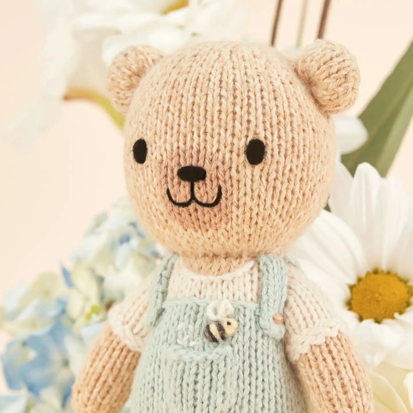 Tiny Charlie the Honey Bear with Floral House cuddle+kind Lil Tulips