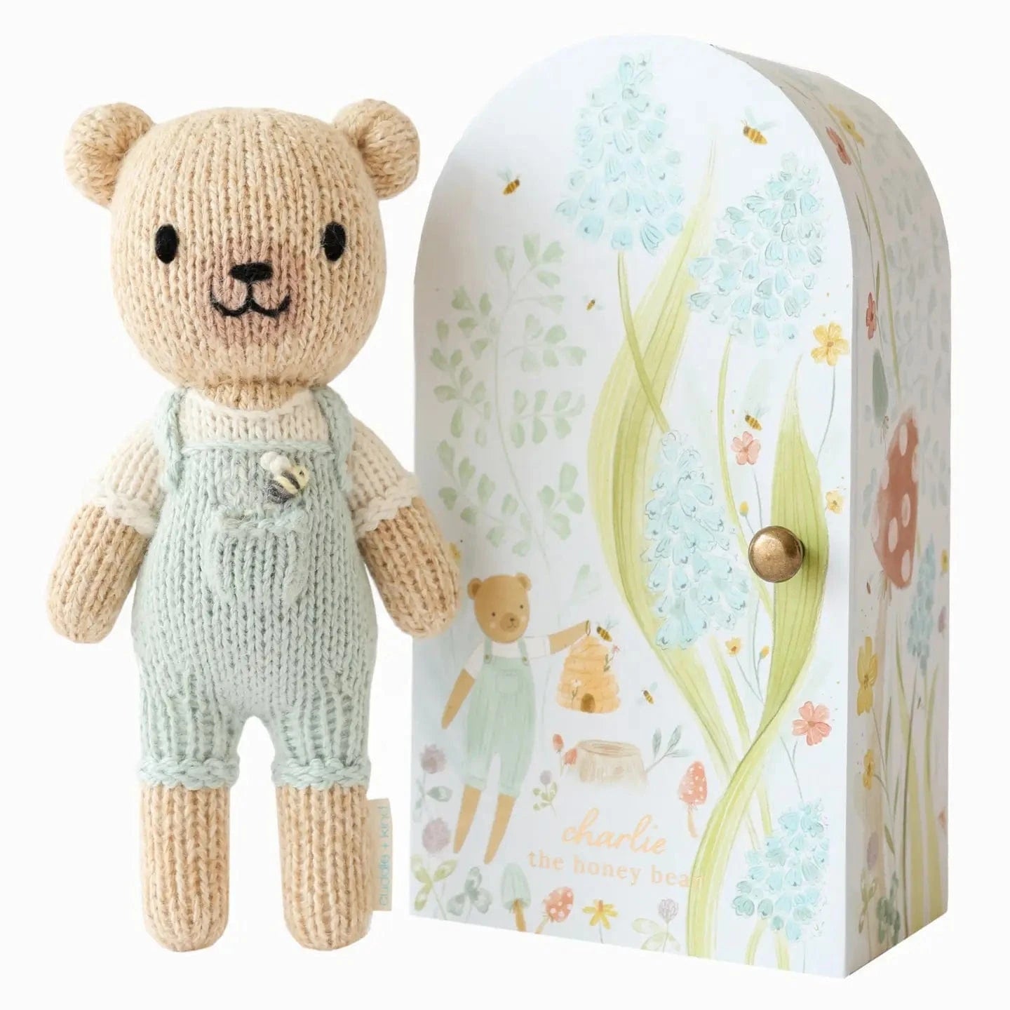 Tiny Charlie the Honey Bear with Floral House cuddle+kind Lil Tulips