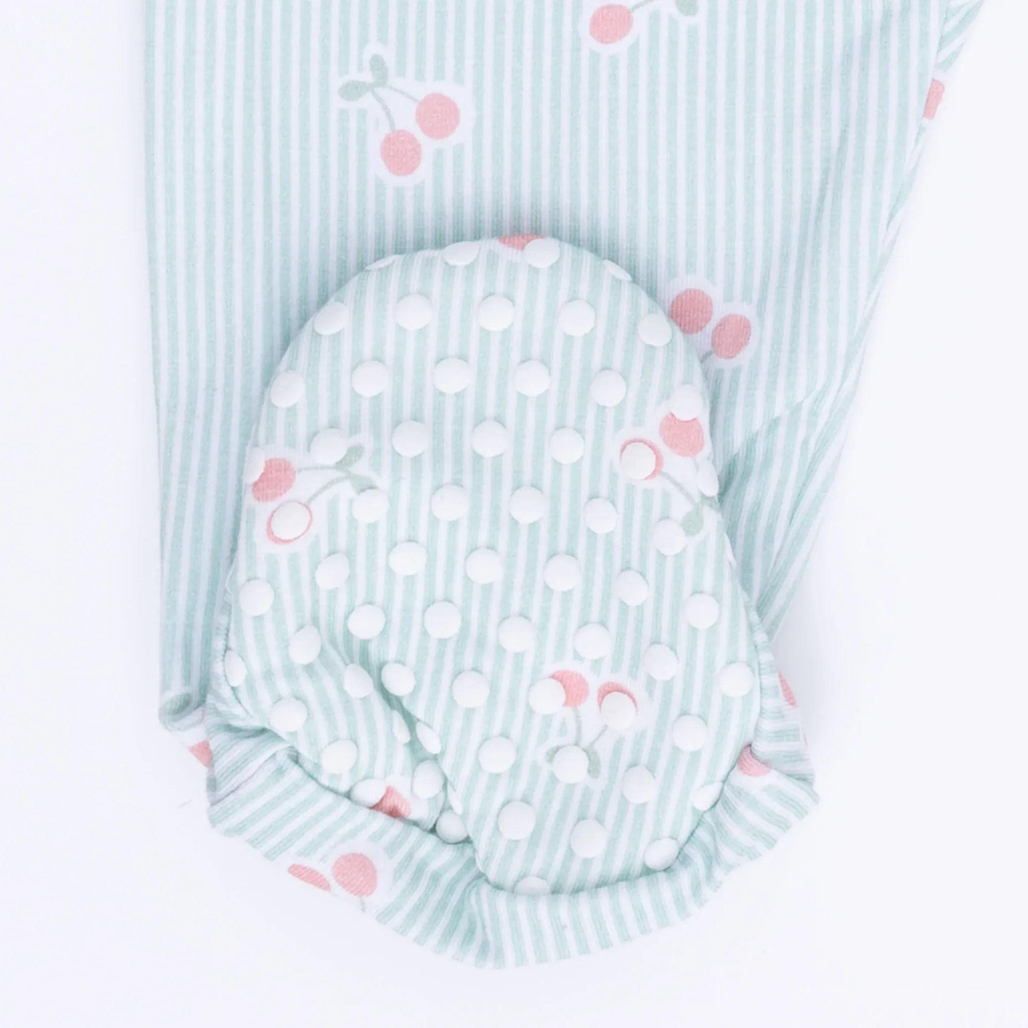 Tiny Cherry Stripe - 2 Way Ruffle Back Zipper Footie Angel Dear Lil Tulips