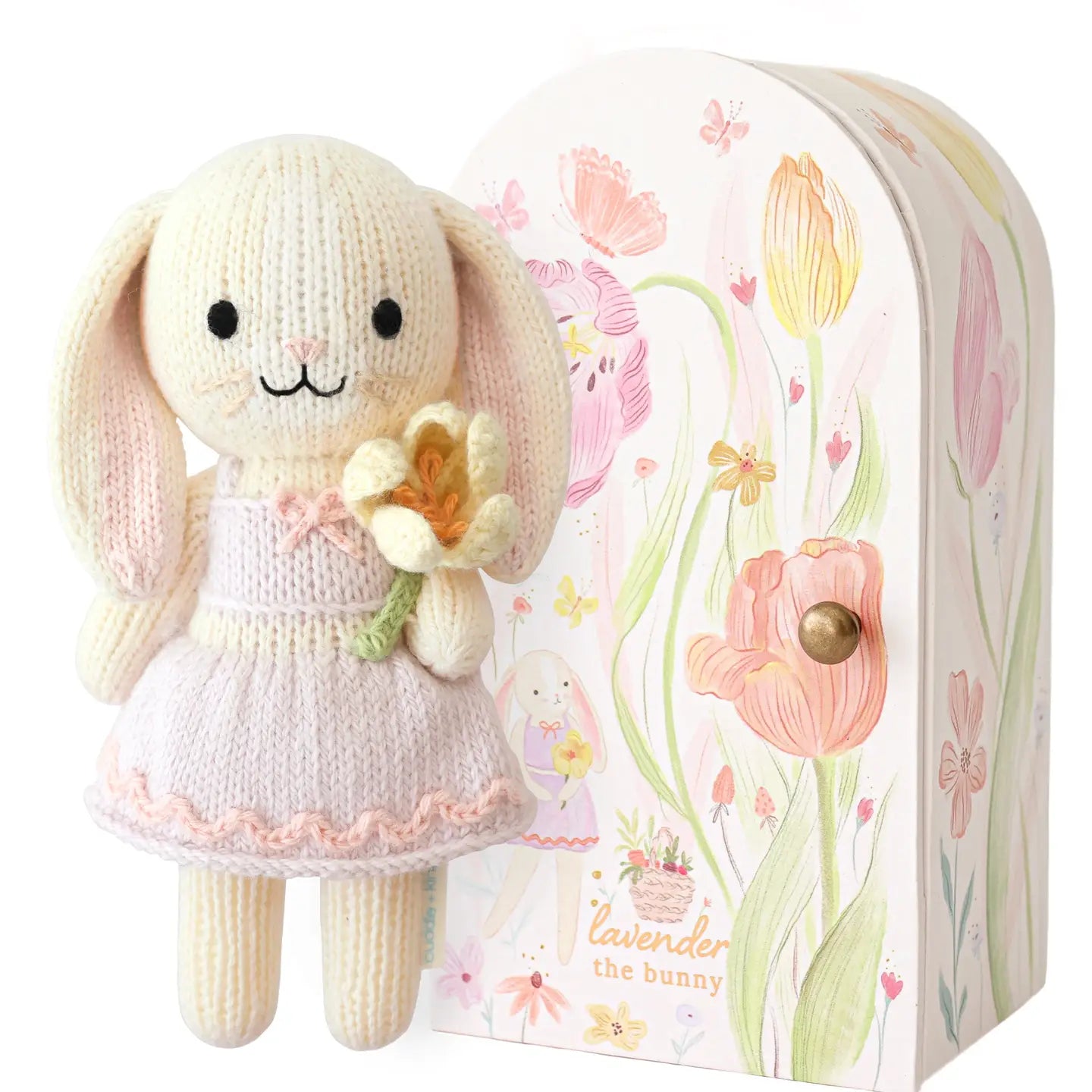 Tiny Lavender the Bunny with Floral House cuddle+kind Lil Tulips