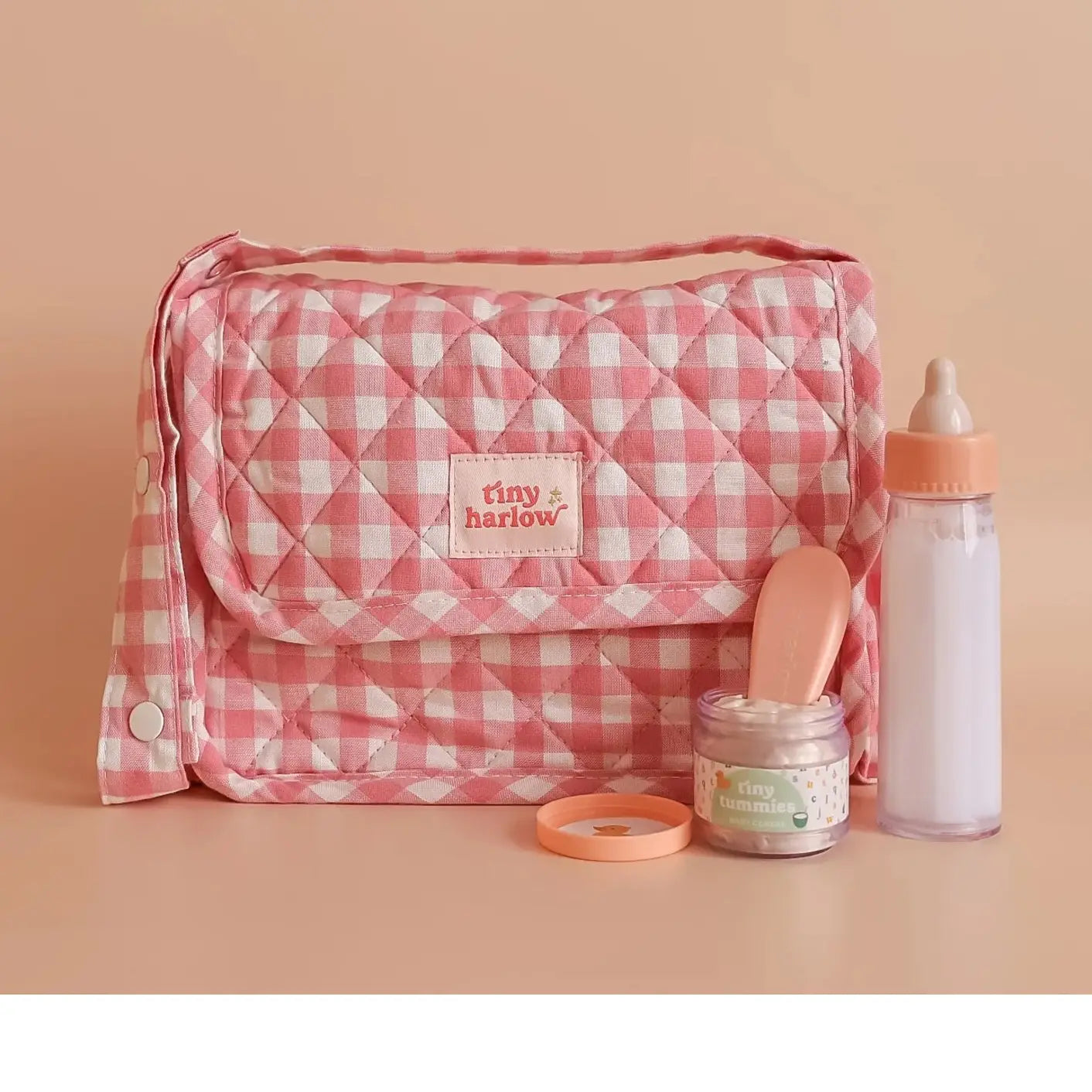 Tiny Nurturers Set - Pink Gingham Tiny Harlow Lil Tulips
