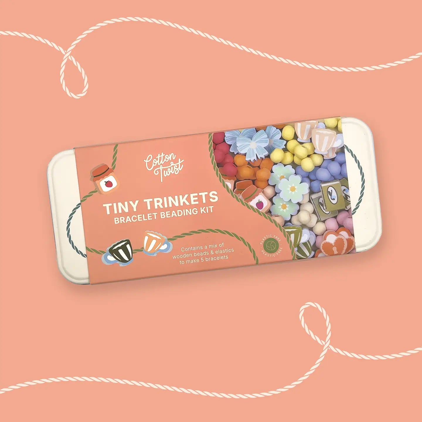 Tiny Trinkets Bracelet Bead Kit (In Tin) Cotton Twist Lil Tulips