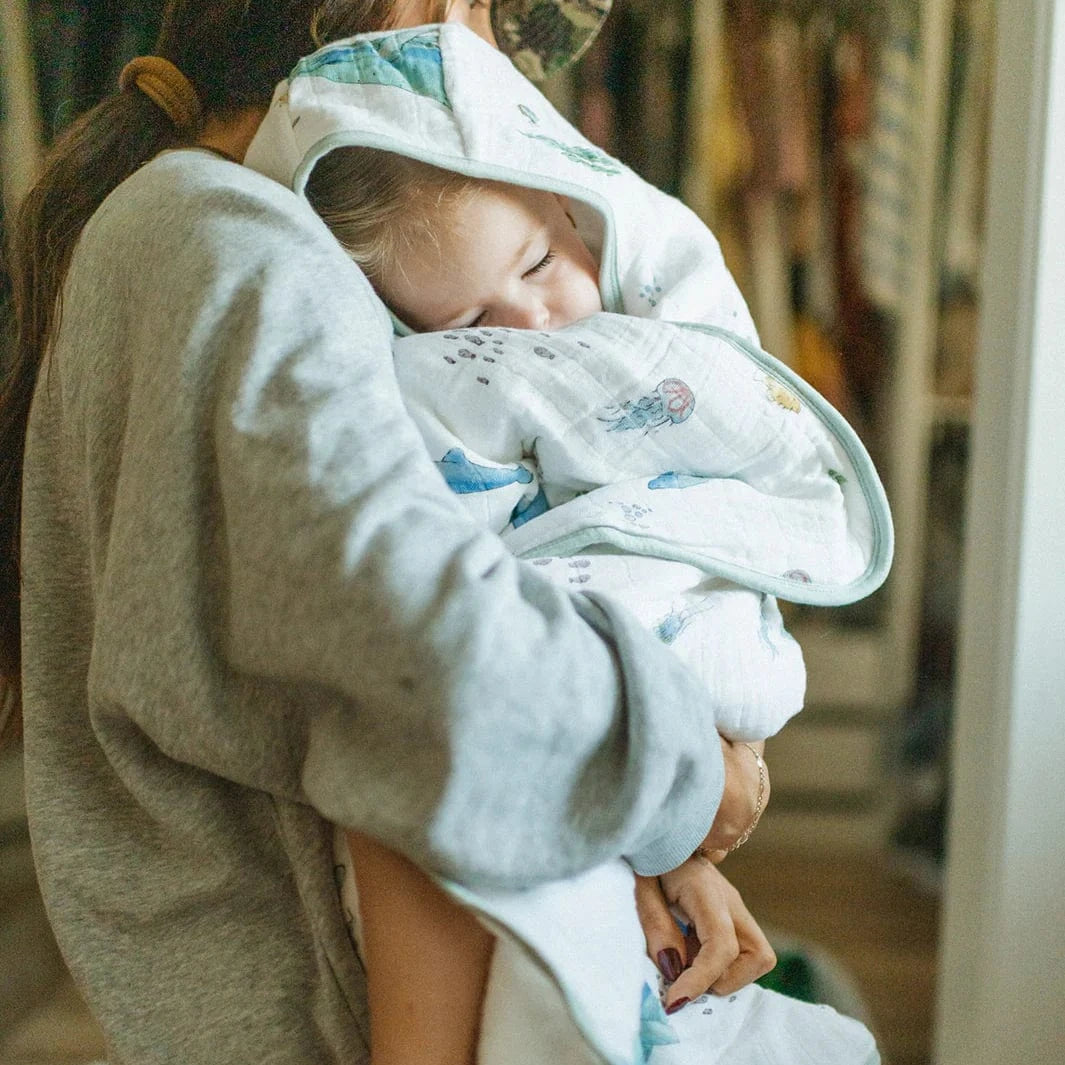 Toddler Hooded Towel - Whales Little Unicorn Lil Tulips