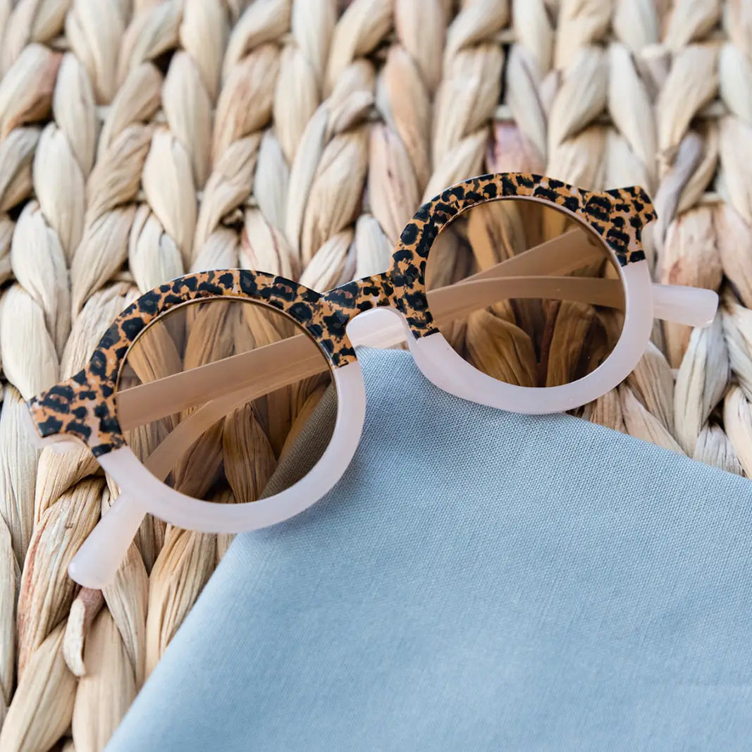 Toddler & Kid Retro Sunglasses - Pink Cheetah Babeehive Goods Lil Tulips
