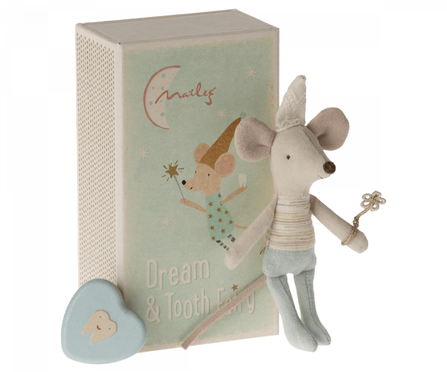 Tooth Fairy Mouse, Little Brother in Matchbox Maileg Lil Tulips
