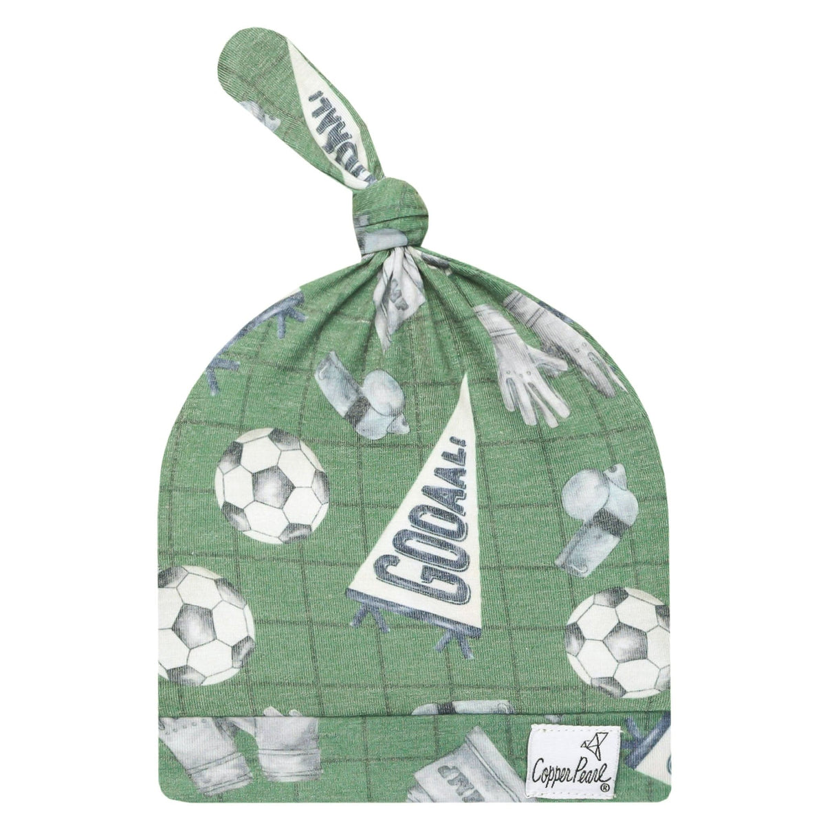 Top Knot Hat - Kick Off (0-4 Months) Copper Pearl Lil Tulips