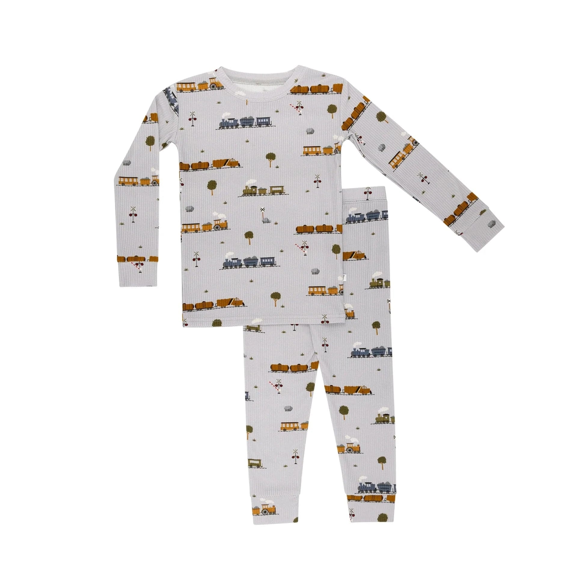 Trains Small Ribbed Two-Piece Set Brave Little Ones Lil Tulips