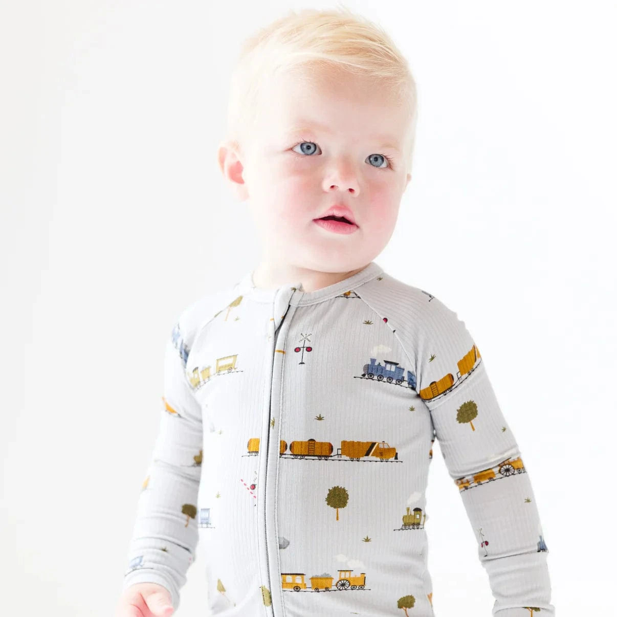 Trains Small Ribbed Zip Romper Brave Little Ones Lil Tulips