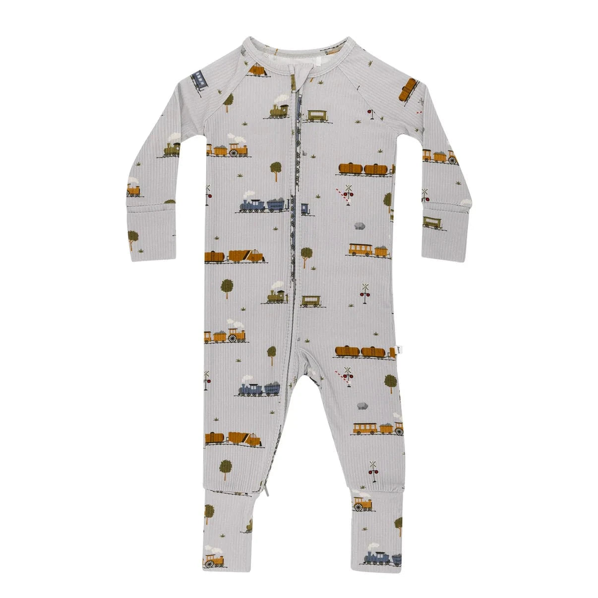 Trains Small Ribbed Zip Romper Brave Little Ones Lil Tulips