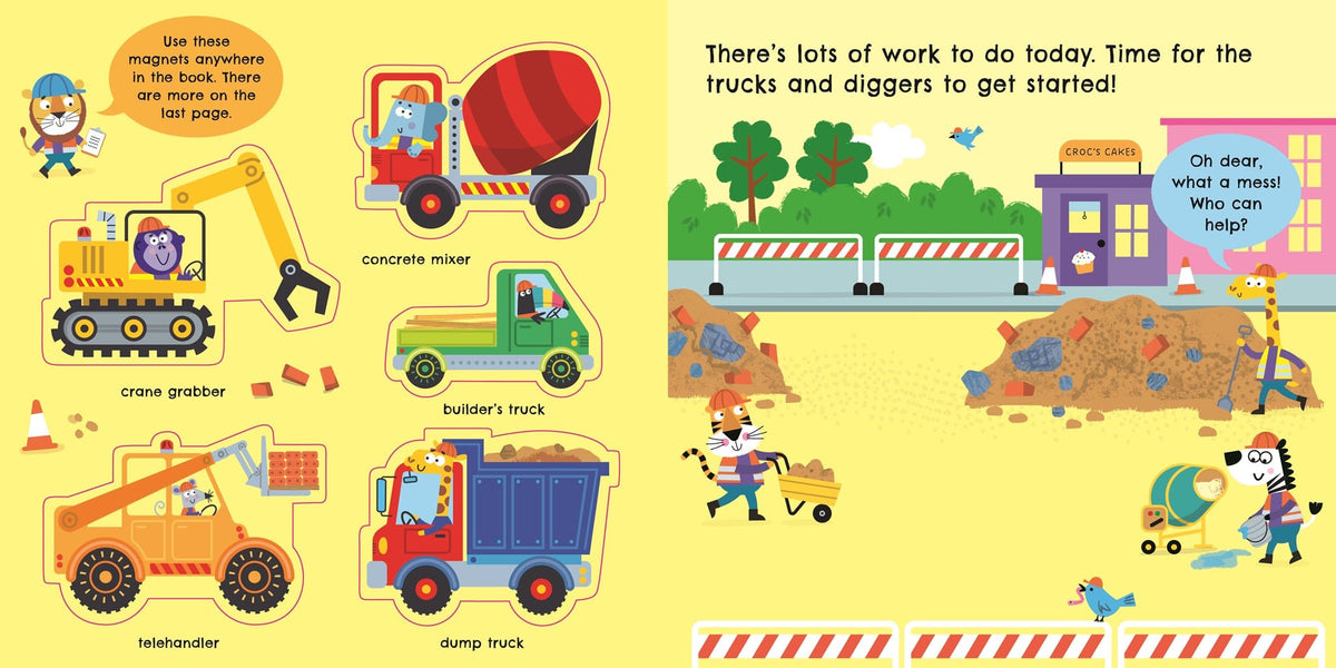 Trucks and Diggers Magnet Book Harper Collins Childrens Lil Tulips
