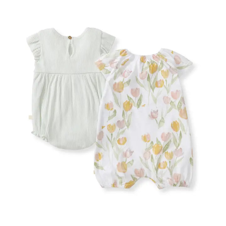 Tulip Field Bubble Romper 2-Pack Set Burt's Bees Baby Lil Tulips