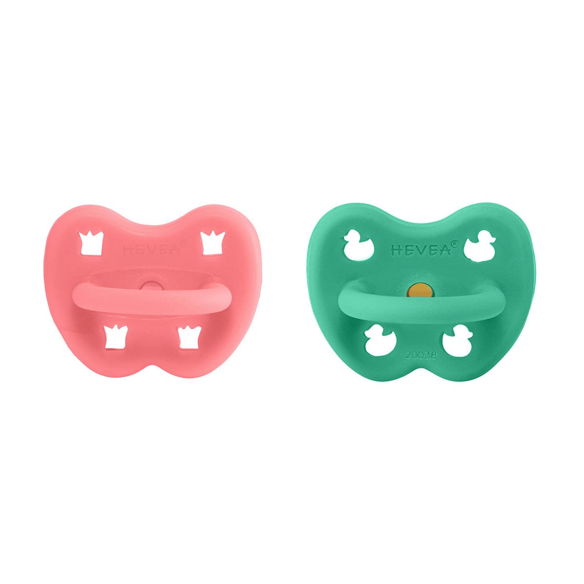 Tulip Pink & Pop of Green Orthodontic Pacifier 2 Pack (3-36 Months) Hevea Lil Tulips