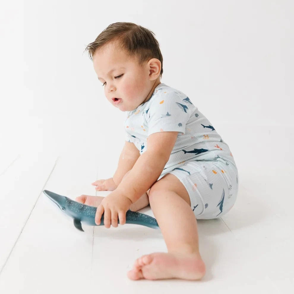 Under The Sea Small Ribbed Summer Zip Romper Brave Little Ones Lil Tulips