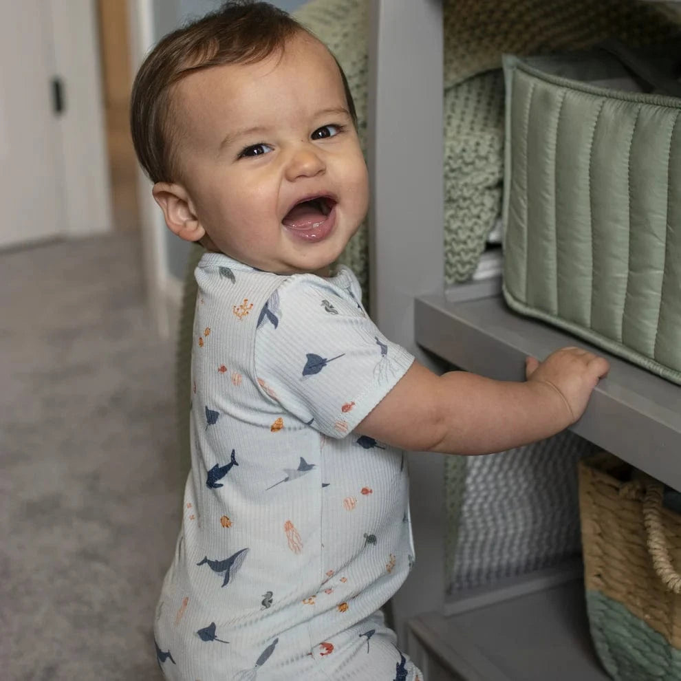 Under The Sea Small Ribbed Summer Zip Romper Brave Little Ones Lil Tulips