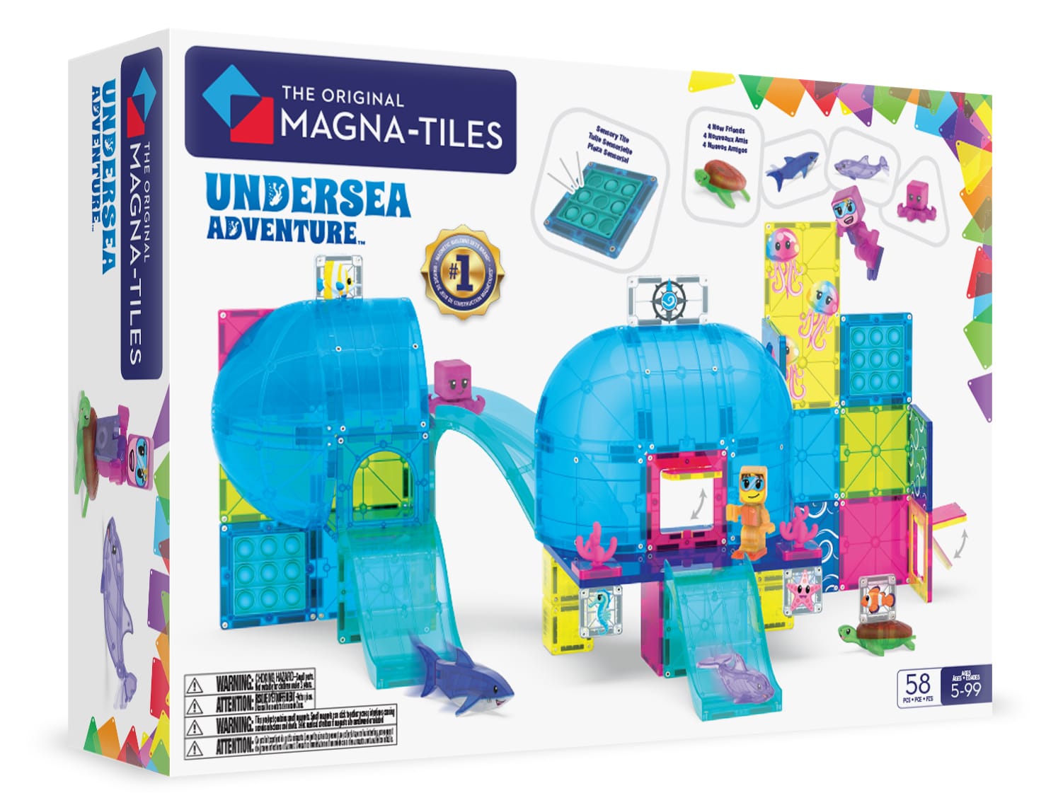 Undersea Adventure 58 Piece Set Magna-Tiles Lil Tulips