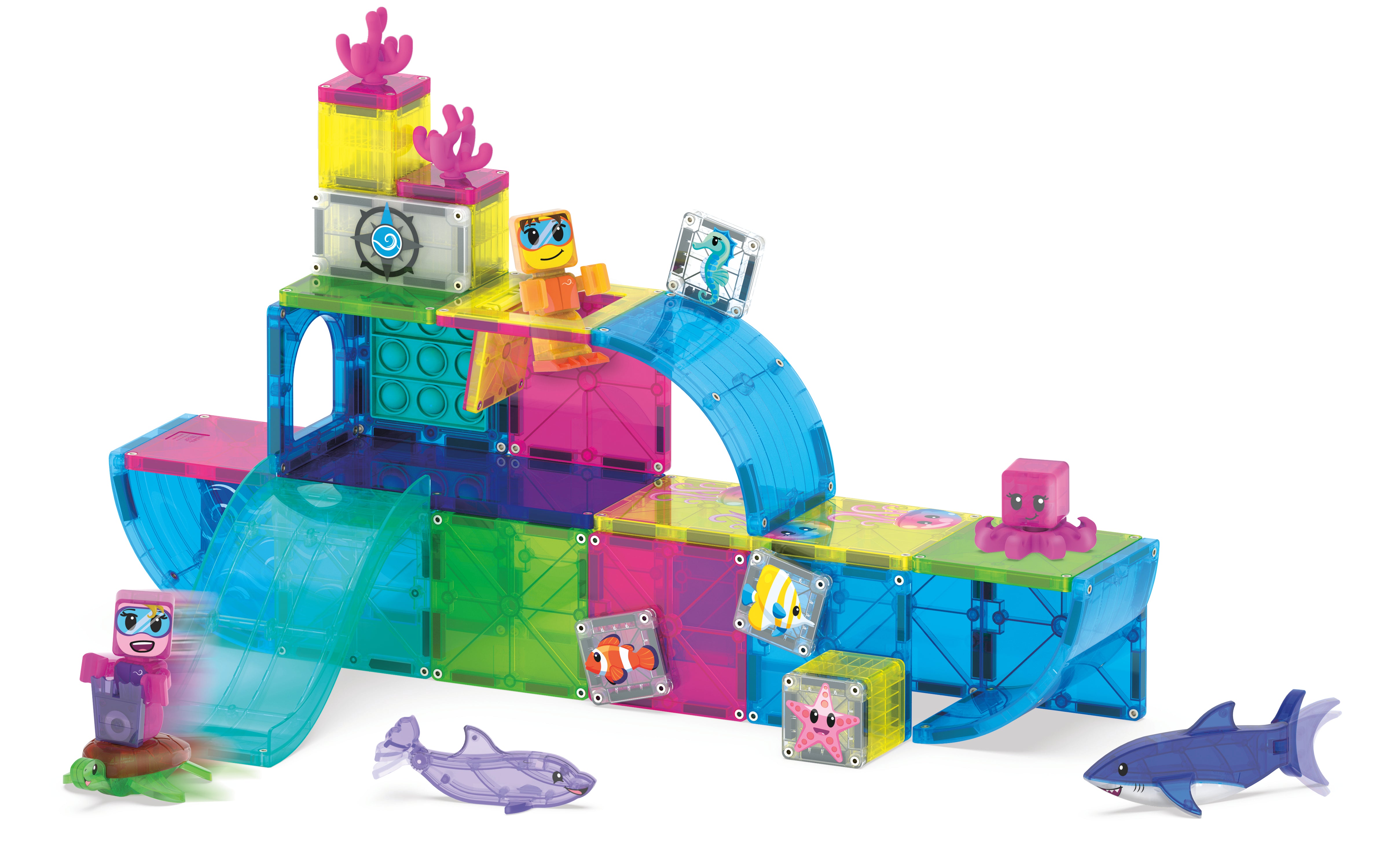 Undersea Adventure 58 Piece Set Magna-Tiles Lil Tulips