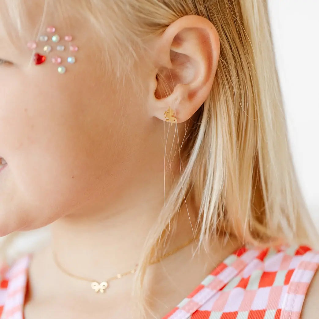 Unicorn Flat Back Earrings Pip Pop Post Lil Tulips