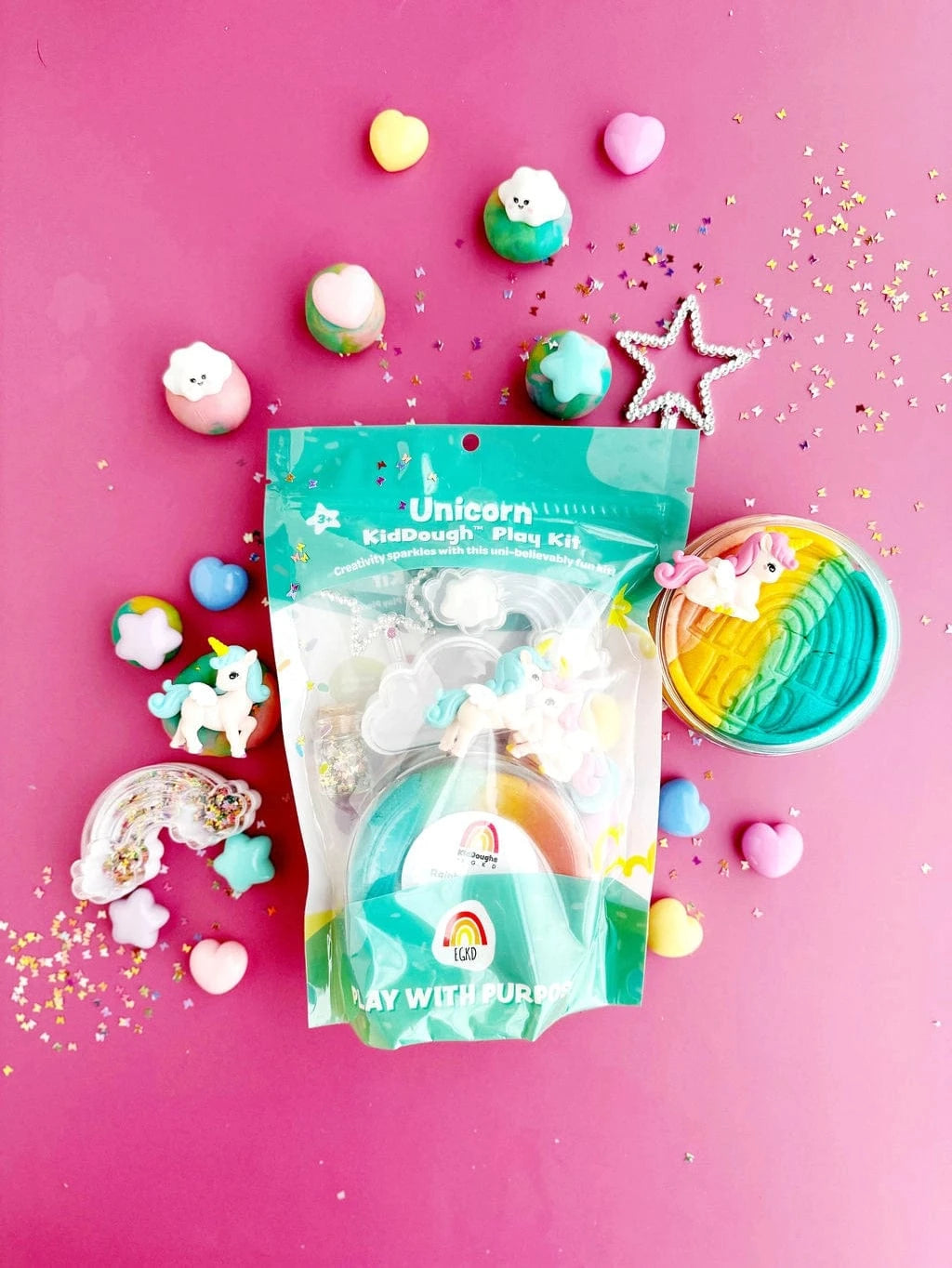 Unicorn Rainbow (Rainbow Sherbet) Kiddough Play Kit Earth Grown KidDoughs Lil Tulips