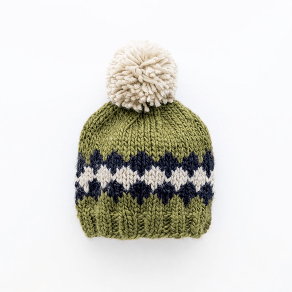 Geo Mossy Green Beanie Hat for Baby & Kids
