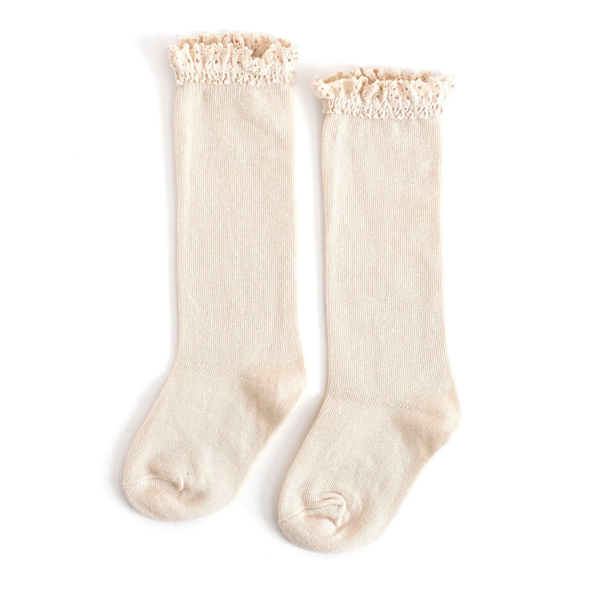 Vanilla Lace Top Knee High Socks Little Stocking Company Lil Tulips