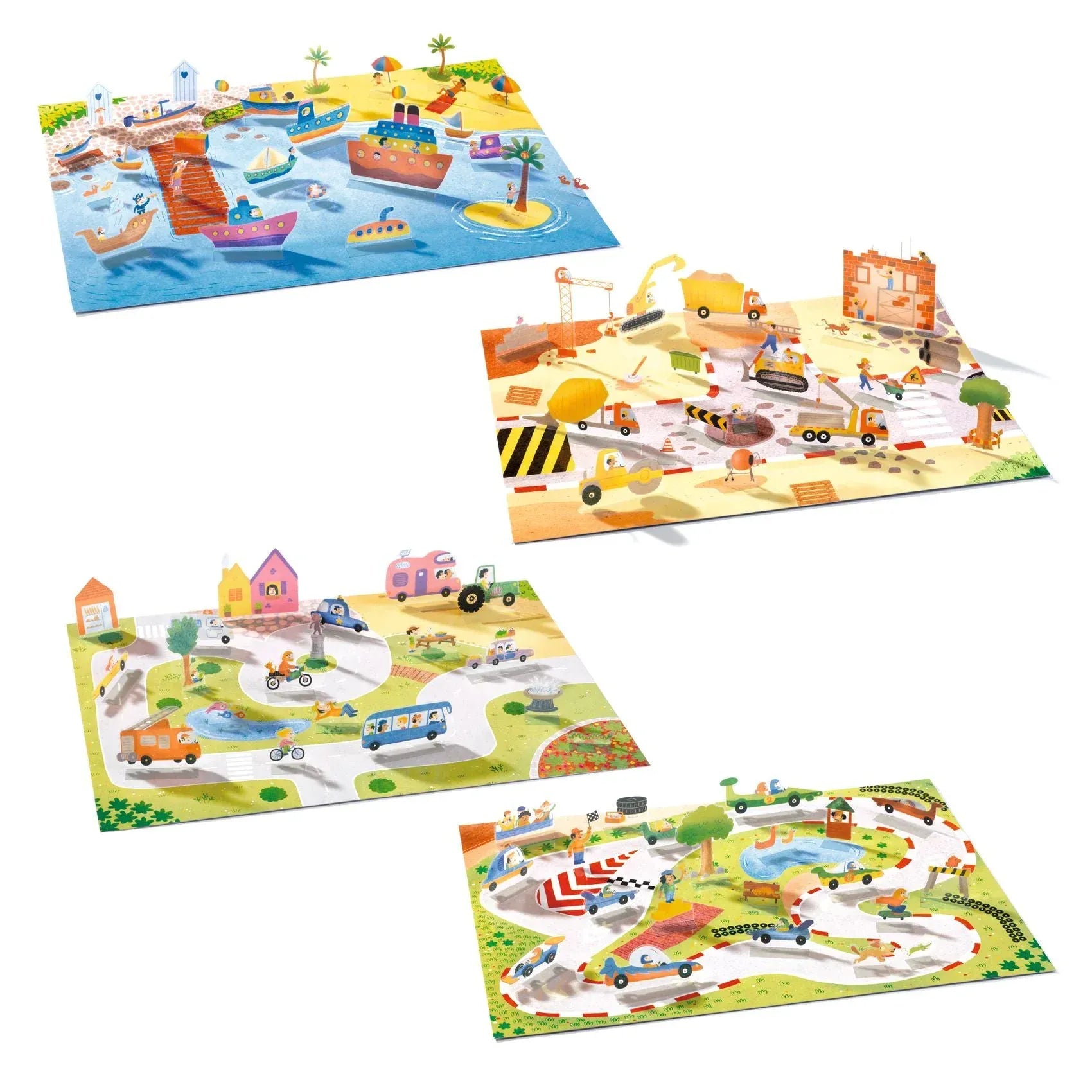 Vehicles Lift Up Stickers Djeco Lil Tulips