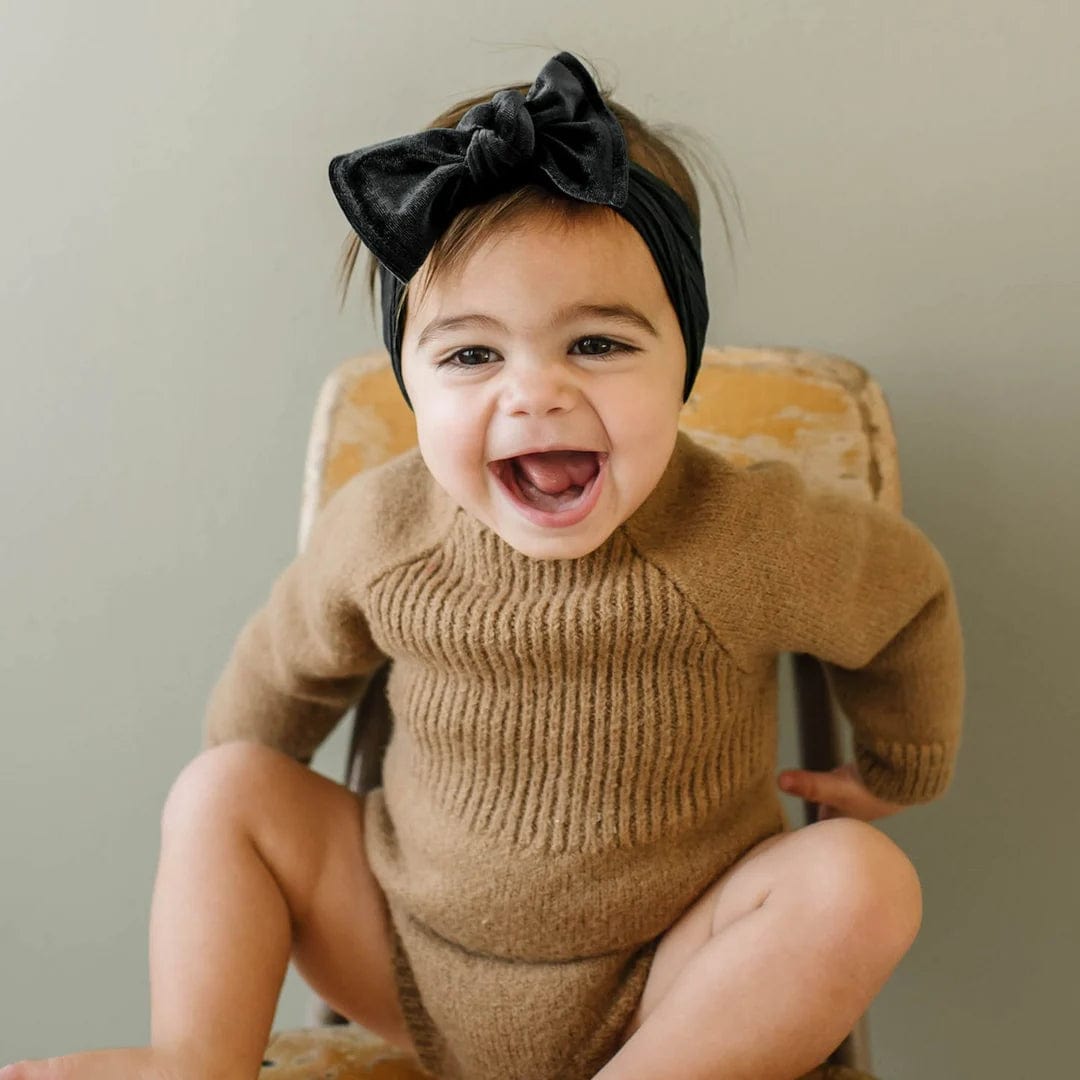 Velvet Knot Headband: Black Baby Bling Bows Headbands Lil Tulips