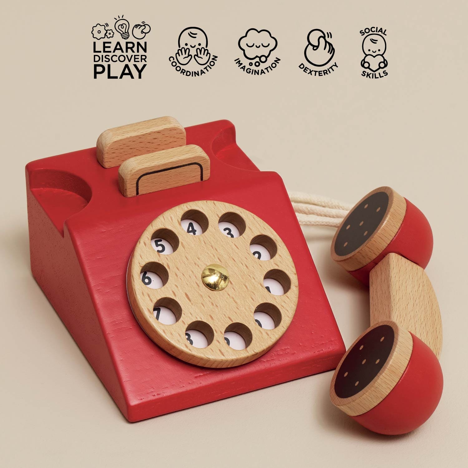 Vintage Wooden Phone Le Toy Van Lil Tulips