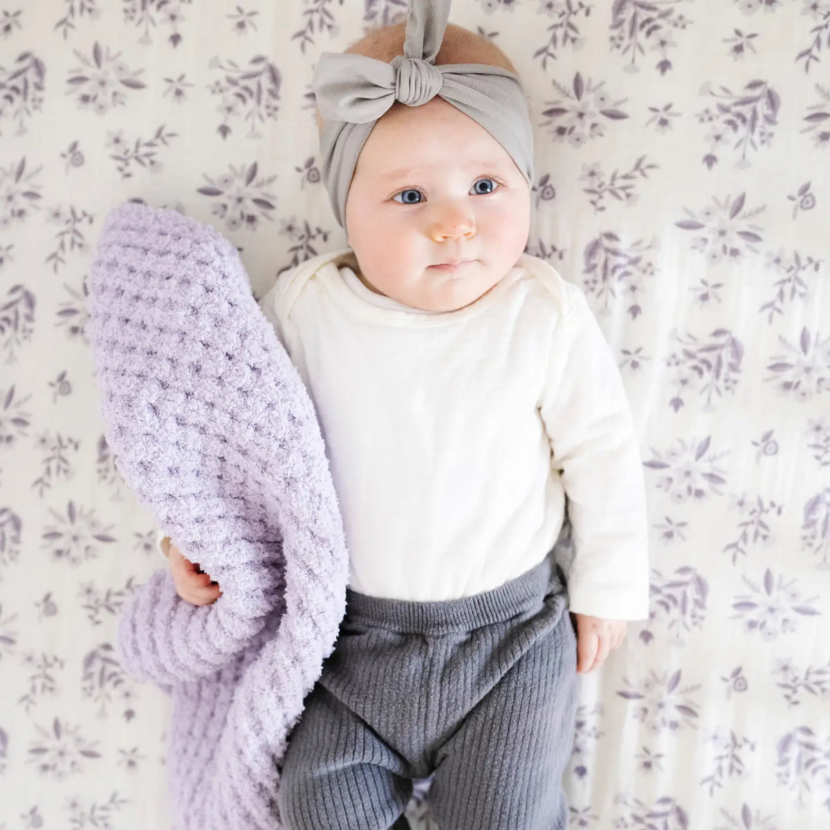 Waffle Knit Mini Blankets - Wisteria Saranoni Lil Tulips