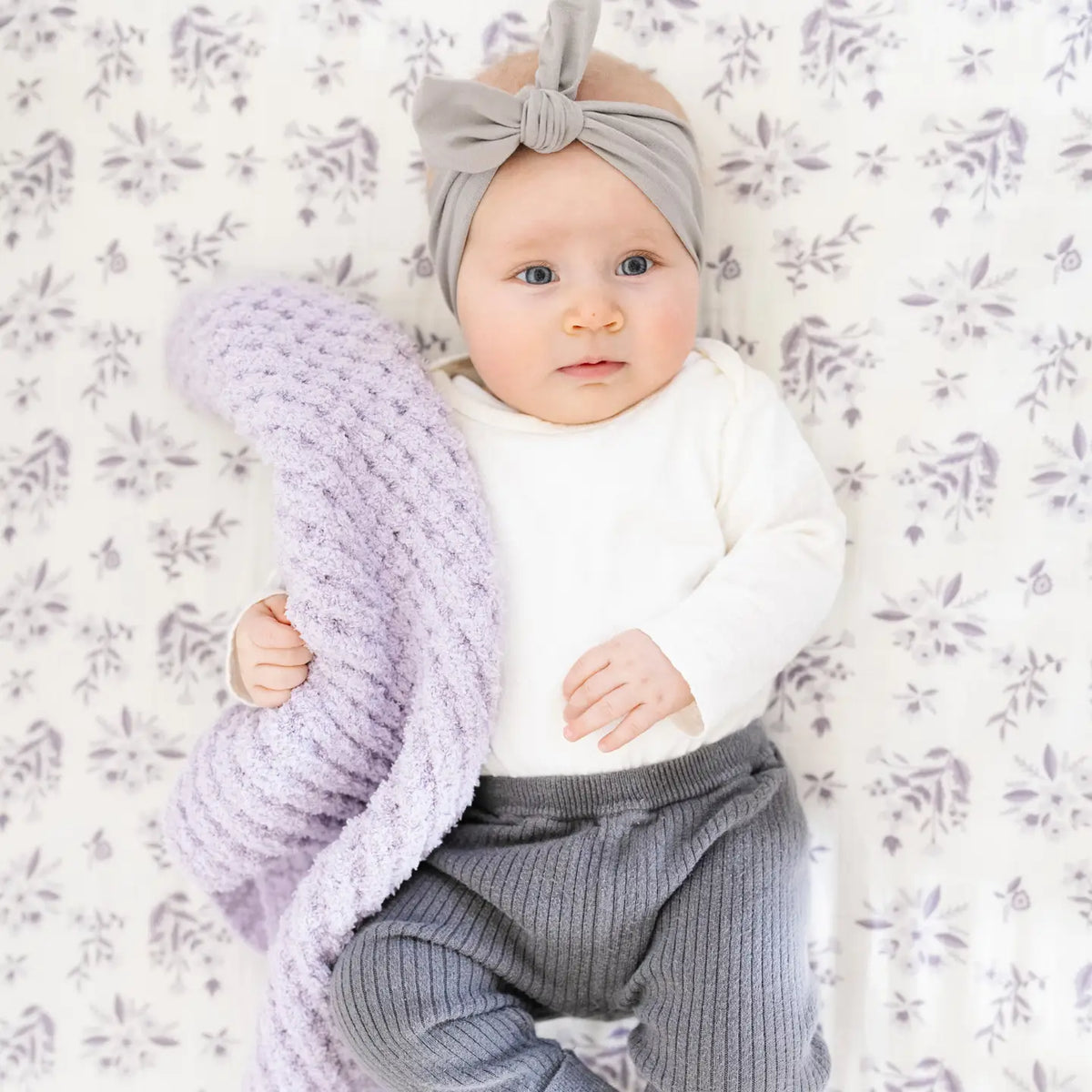 Waffle Knit Mini Blankets - Wisteria Saranoni Lil Tulips