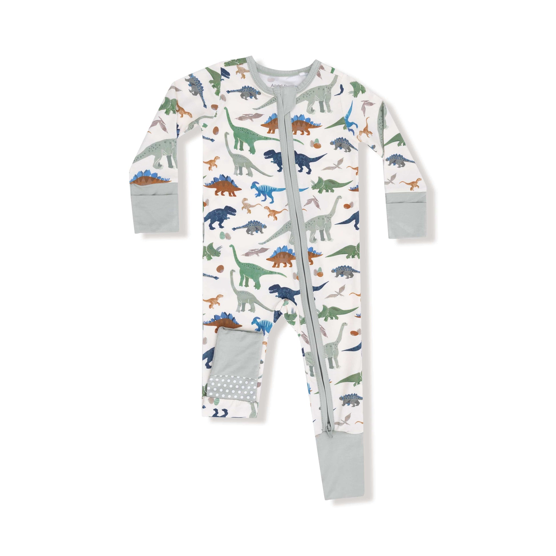 Washy Dinos - 2 Way Zipper Romper Angel Dear Lil Tulips