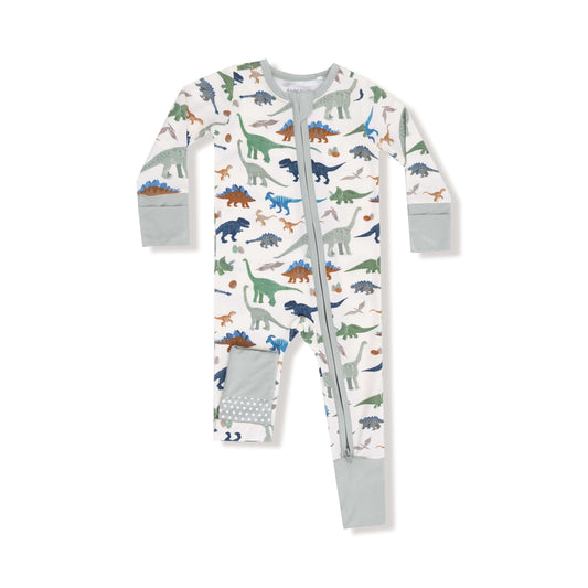 Washy Dinos - 2 Way Zipper Romper Angel Dear Lil Tulips