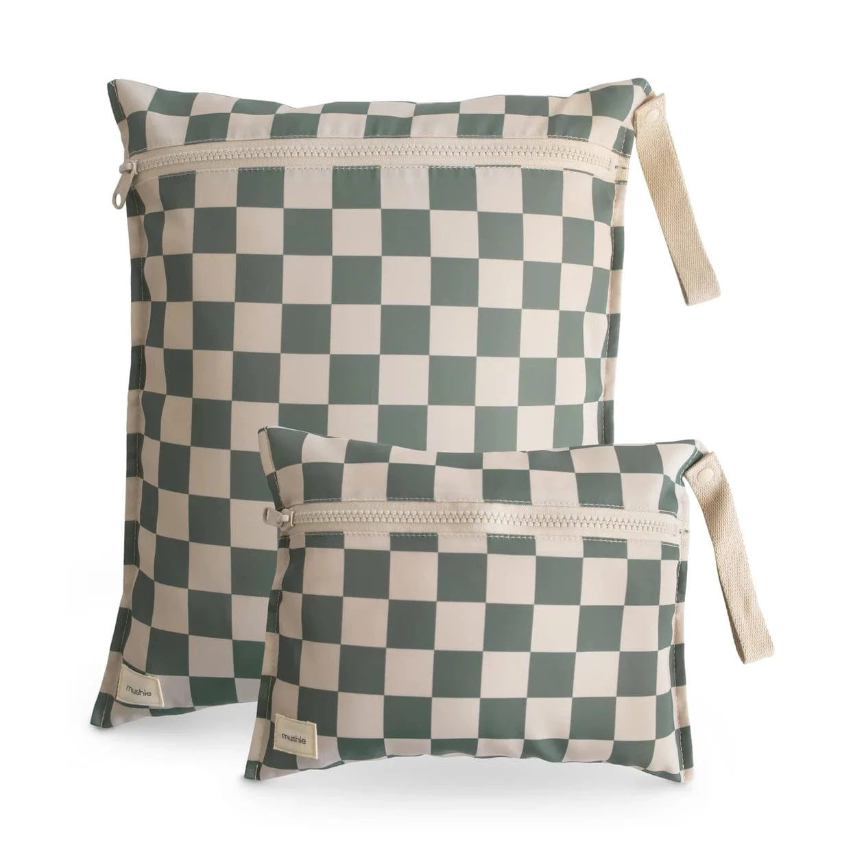 Water Resistant Wet Bag (Olive Check) Mushie Lil Tulips