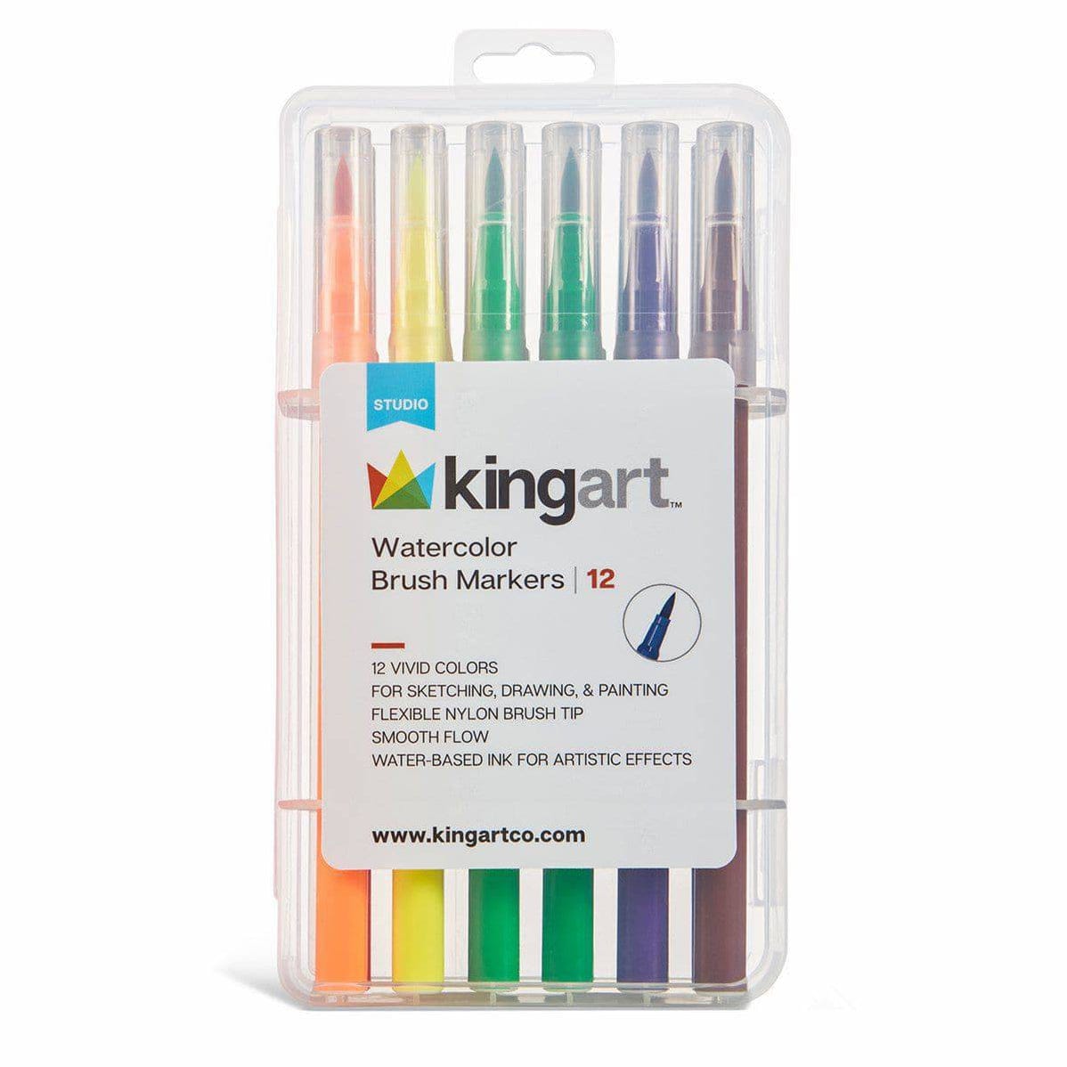 Watercolor Brush Tip Markers - 12 Colors KINGART Lil Tulips