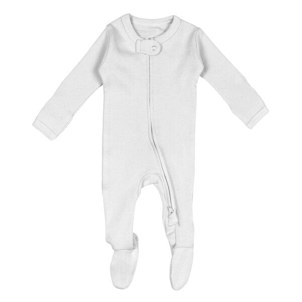 White Organic 2-Way Zipper Footie L'ovedbaby Lil Tulips