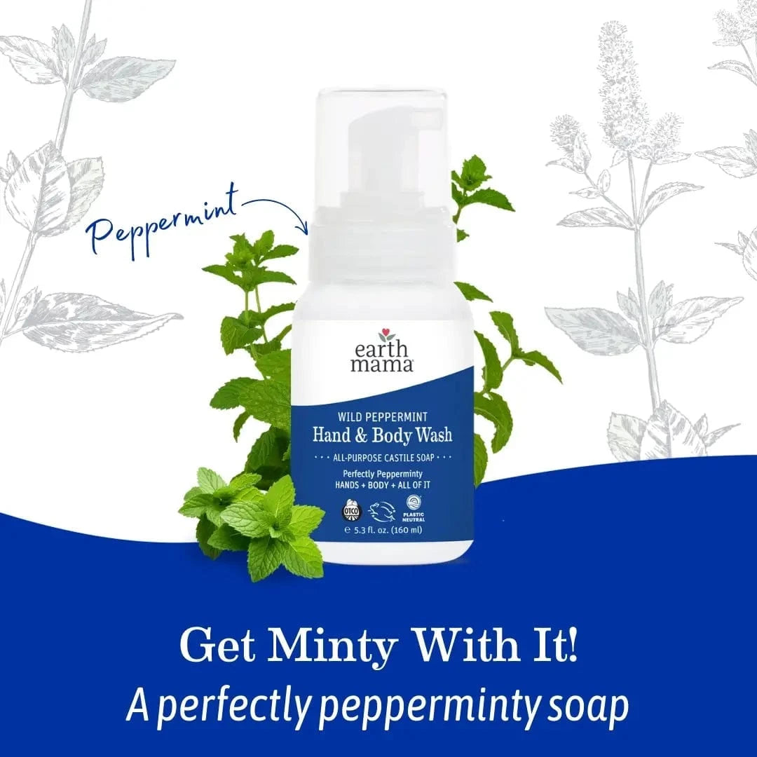 Wild Peppermint Hand & Body Wash Earth Mama Organics Lil Tulips
