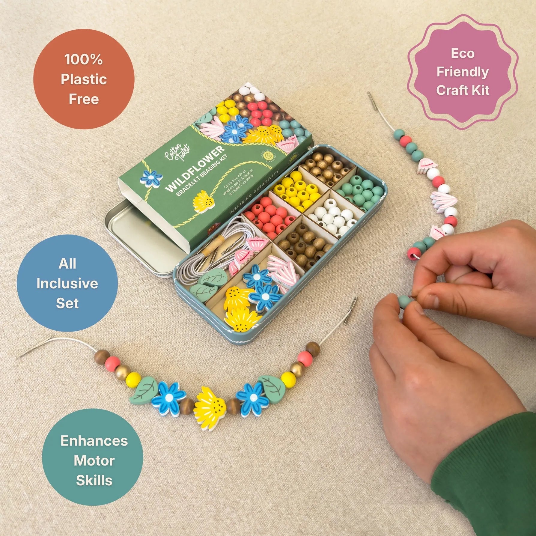 Wildflower Bracelet Bead Kit Cotton Twist Lil Tulips