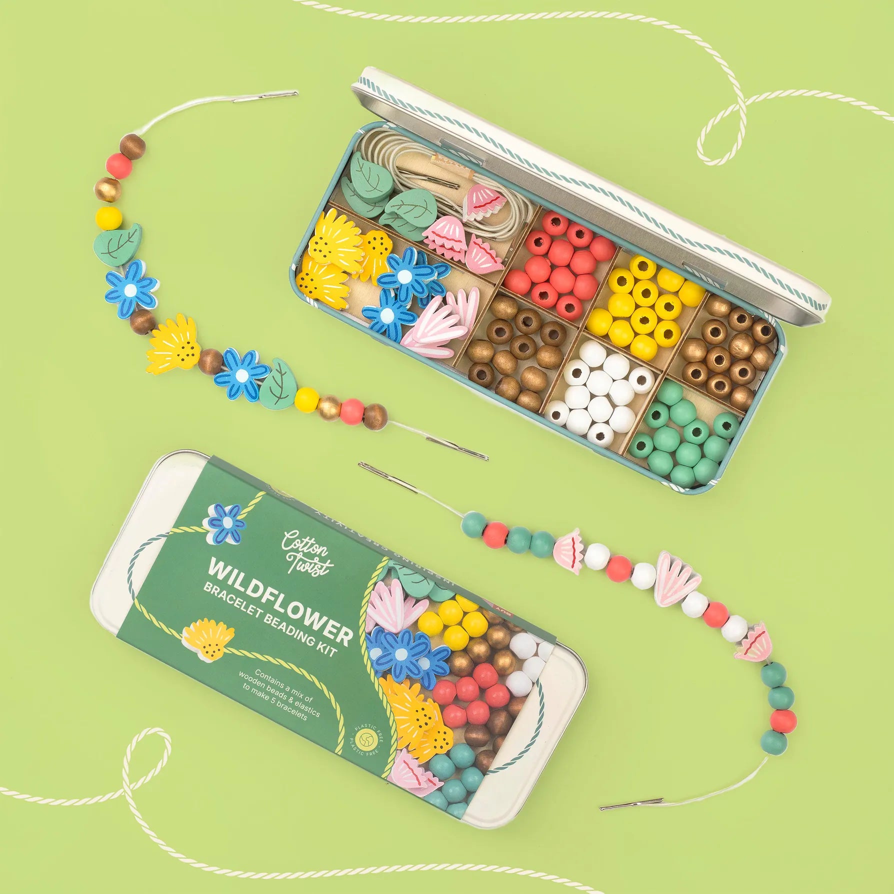 Wildflower Bracelet Bead Kit Cotton Twist Lil Tulips
